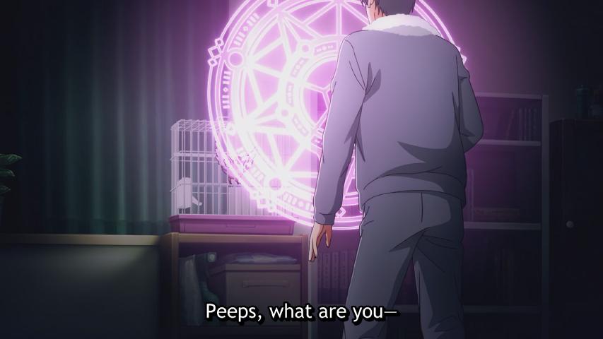 protagonist talks to bird