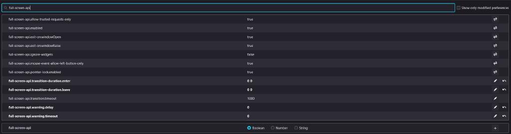 Screenshot of Firefox settings